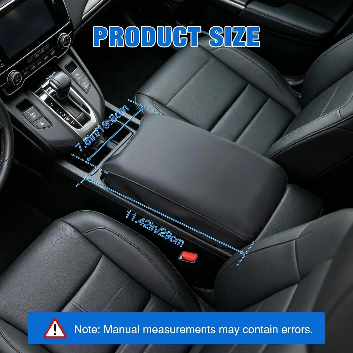 Nilight Center Console Cover Fit for Honda CRV 2017 2018 2019 2020 2021 2022 Premium Nappa Leather Armrest Cover for Car Waterproof Center Console Pad Protector Anti-Scratch Arm Rest Box Cover, Black view 2