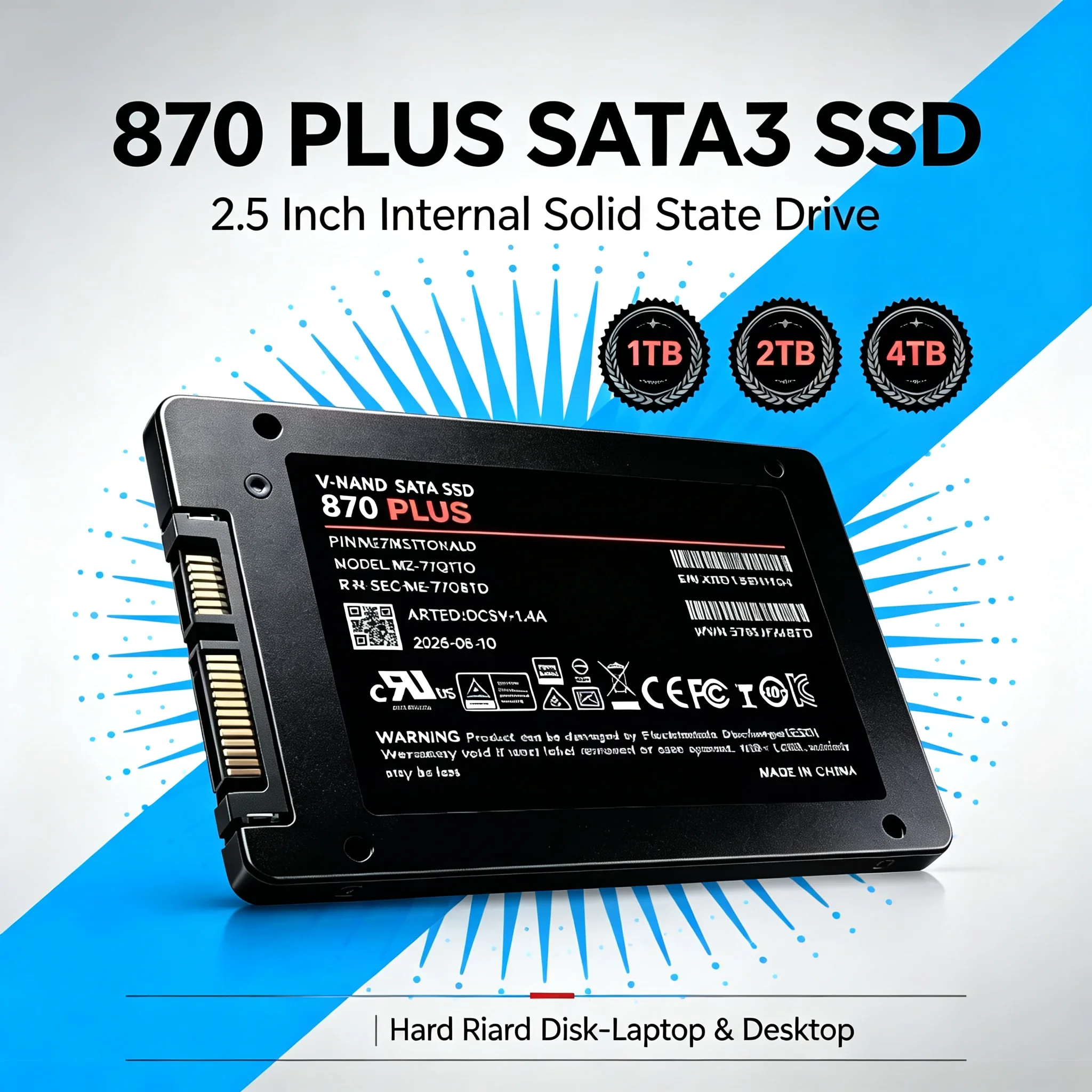 2026NEW 870 PLUS 2.5 Inch Internal Solid State Drive SATA3 SSD 1TB 2TB 4TB Hard Disk Solid State Drive for Laptop Desktop