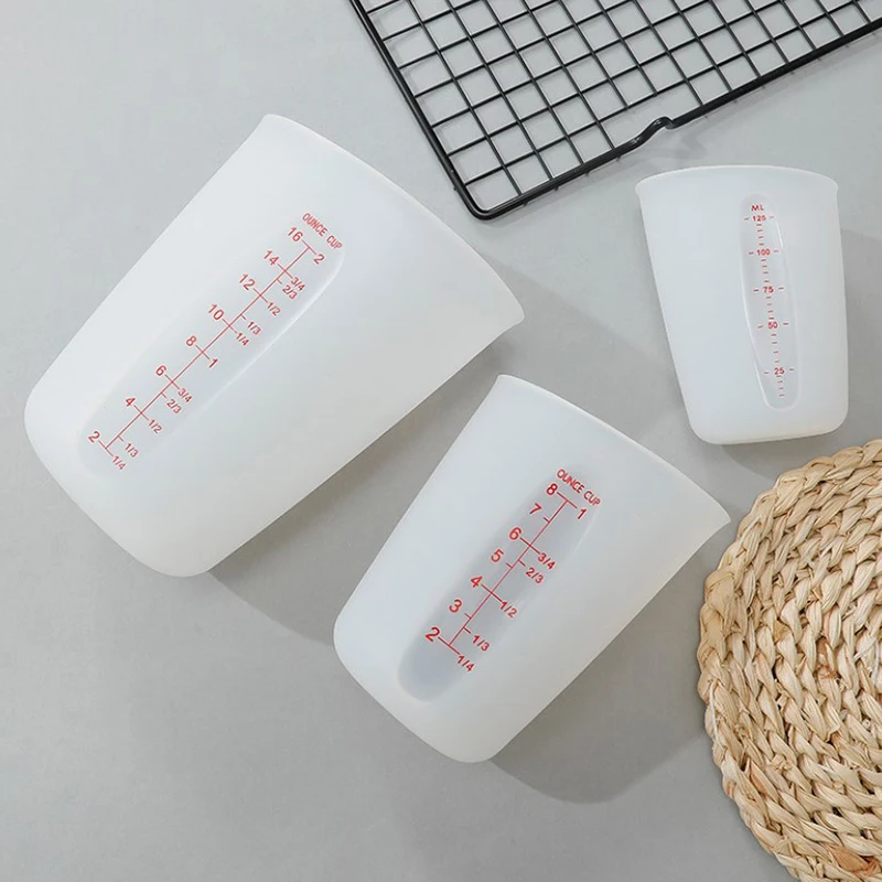 

125/250/500ml Silicone Measuring Cup Tools With Scale DIY Gypsum Plaster Epoxy Resin Glue Mixing Cup Tools For Jewelry Making