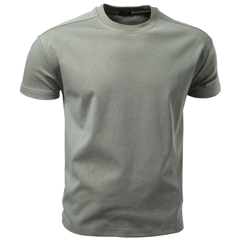 AIOPESON Heren T-shirt van katoen met O-hals Zacht aanvoelend Comfortabel Effen Kleur 8 opties Ademend Lichtgewicht Casual Dagelijks T-shirt - afbeelding 1