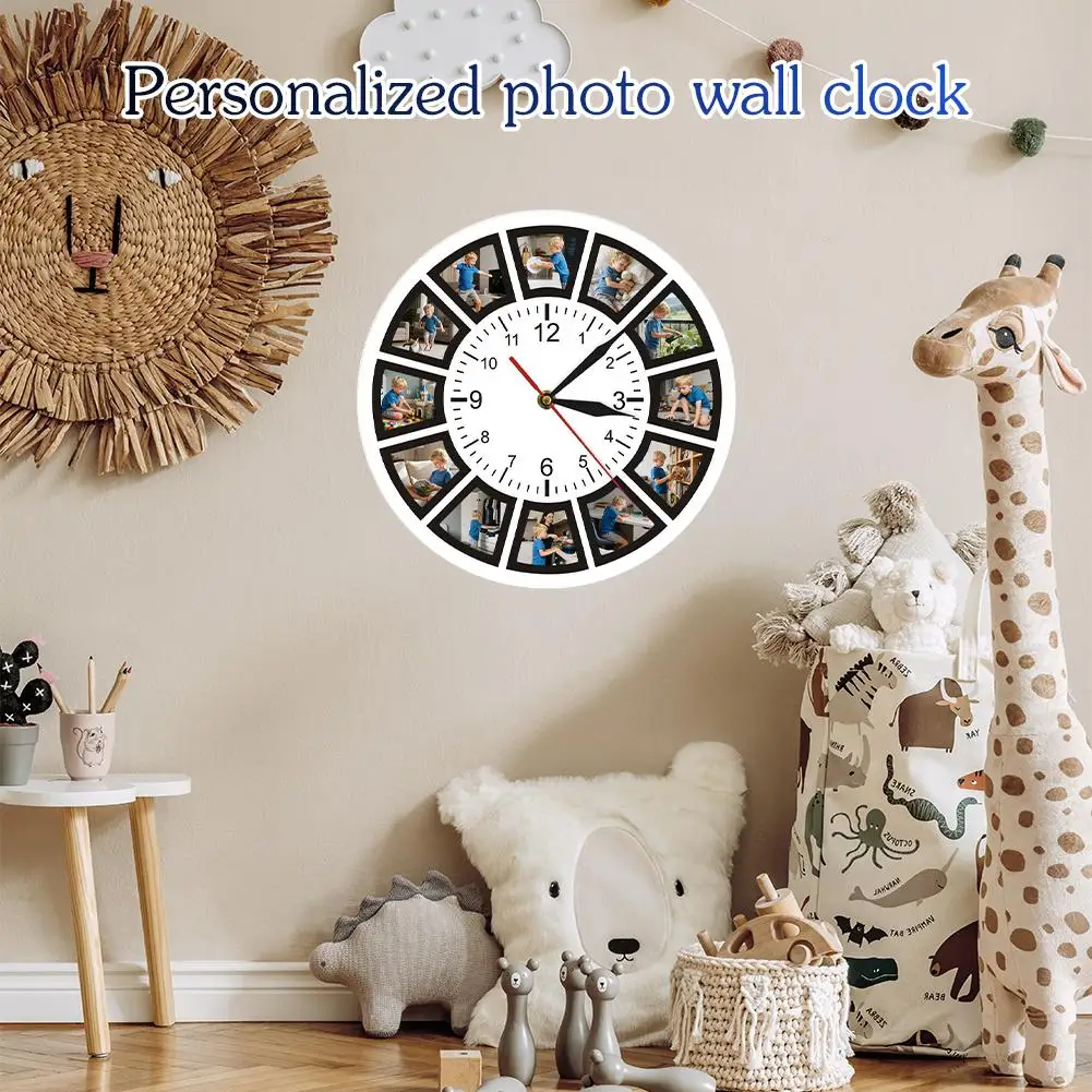 صورة مخصصة ساعة حائط صور مجمعة ساعة المنزل شخصية المنزل صور طباعة ساعة حائط ساعة حائط اكسسوارات الديكور #5