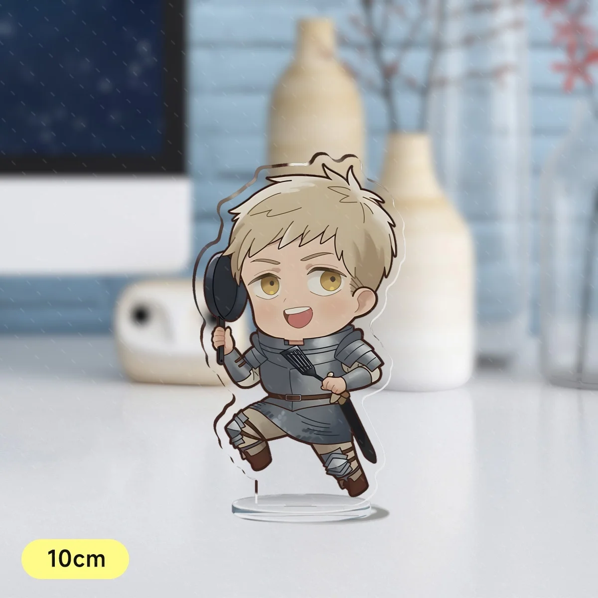 Ornamen tampilan meja Model 10CM tampilan figur berdiri akrilik liontin jahit dan Anime lezat di Dungeon Meshi Lilo