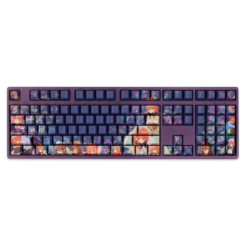 1 Set PBT Dye Subbed Keycaps Cartoon Anime Key Caps OEM Profile Backlit Keycap For The Quintessential Quintuplets Nakano Miku