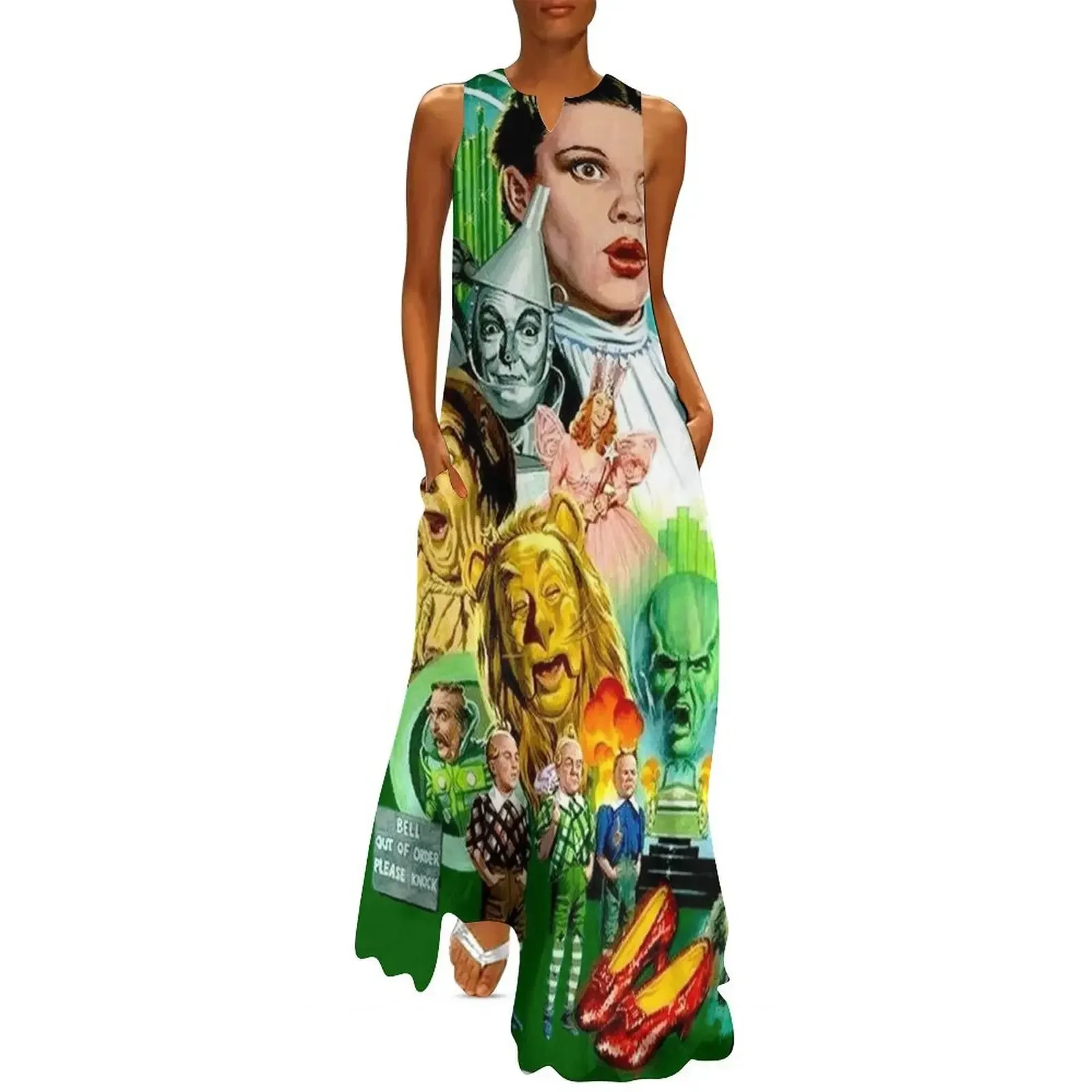 

Wizard of OZ Vintage Art Print Long Dress luxury woman party dress women's elegant loose dresses Women dresses summer Dress