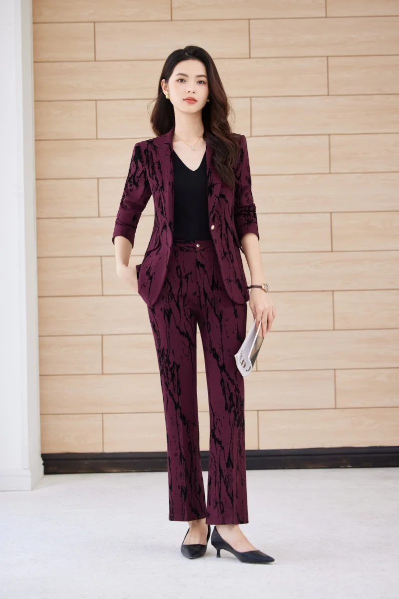 

AIyssa Fashionable professional women's clothing, high-quality suit jacket + pants. Elegant temperament, 2025 new style