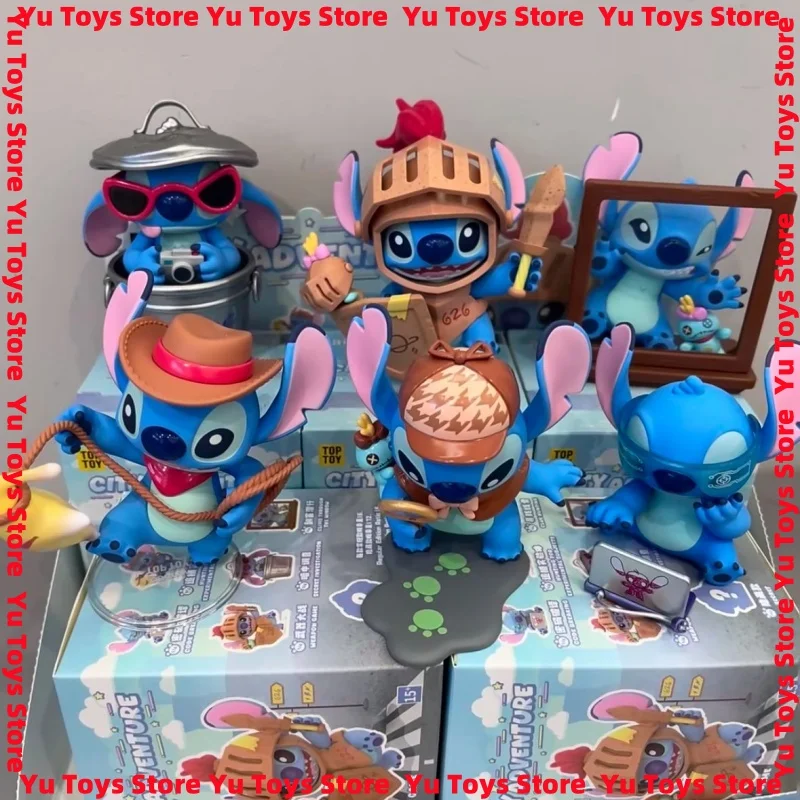 

В наличии Disney Stitch City Adventure слепая коробка-Mystery Surprise 626, милая кукла, украшение из ПВХ, подарок для декора рабочего стола