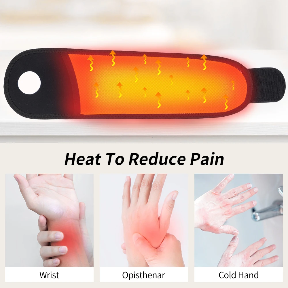 Electrically Heated Wrist Support sleeve Adjustable Wrist guard Breathable Strap Sports and Hand Joint Protection Tool 