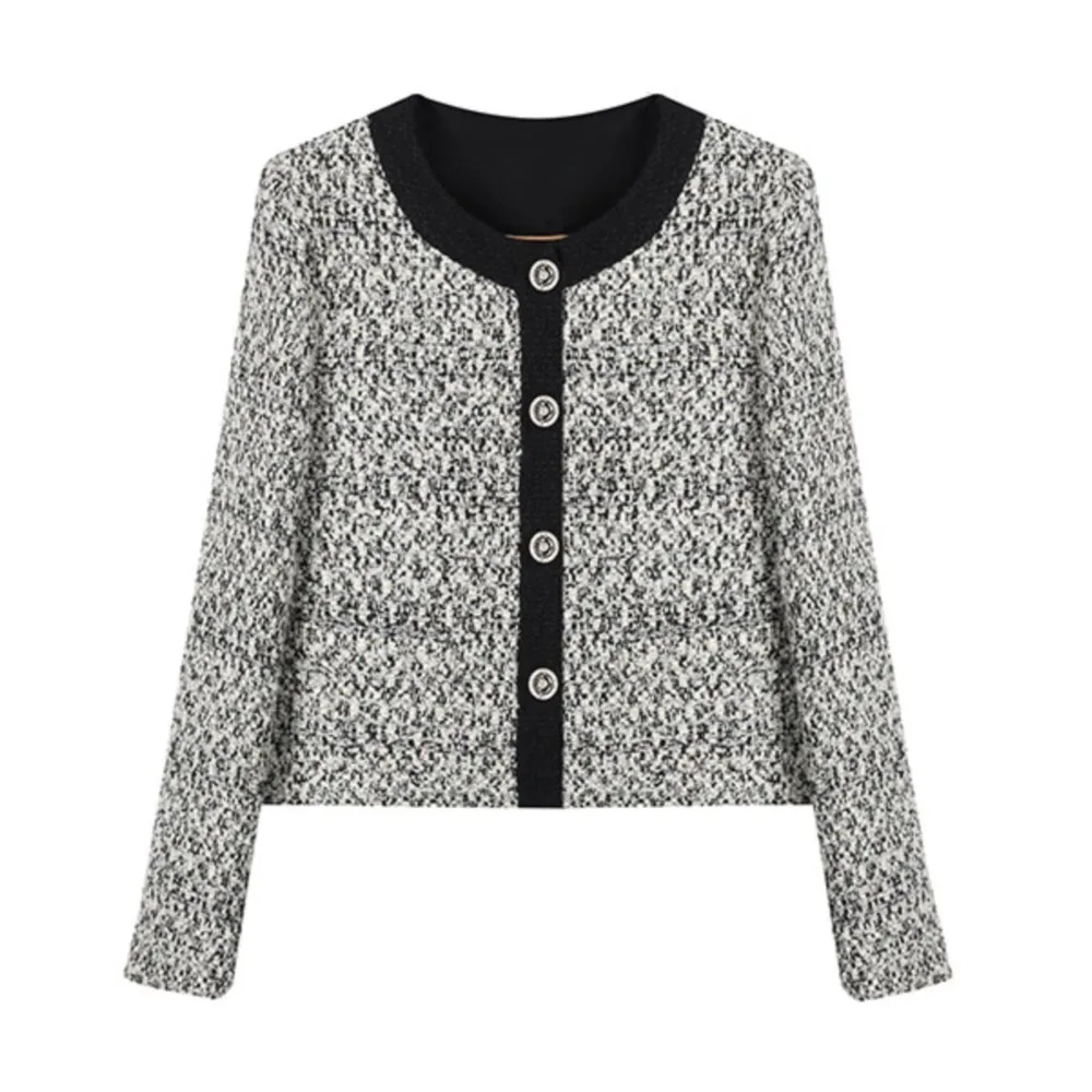 

Grey little fragrance women's coat Spring/fall new tweed top