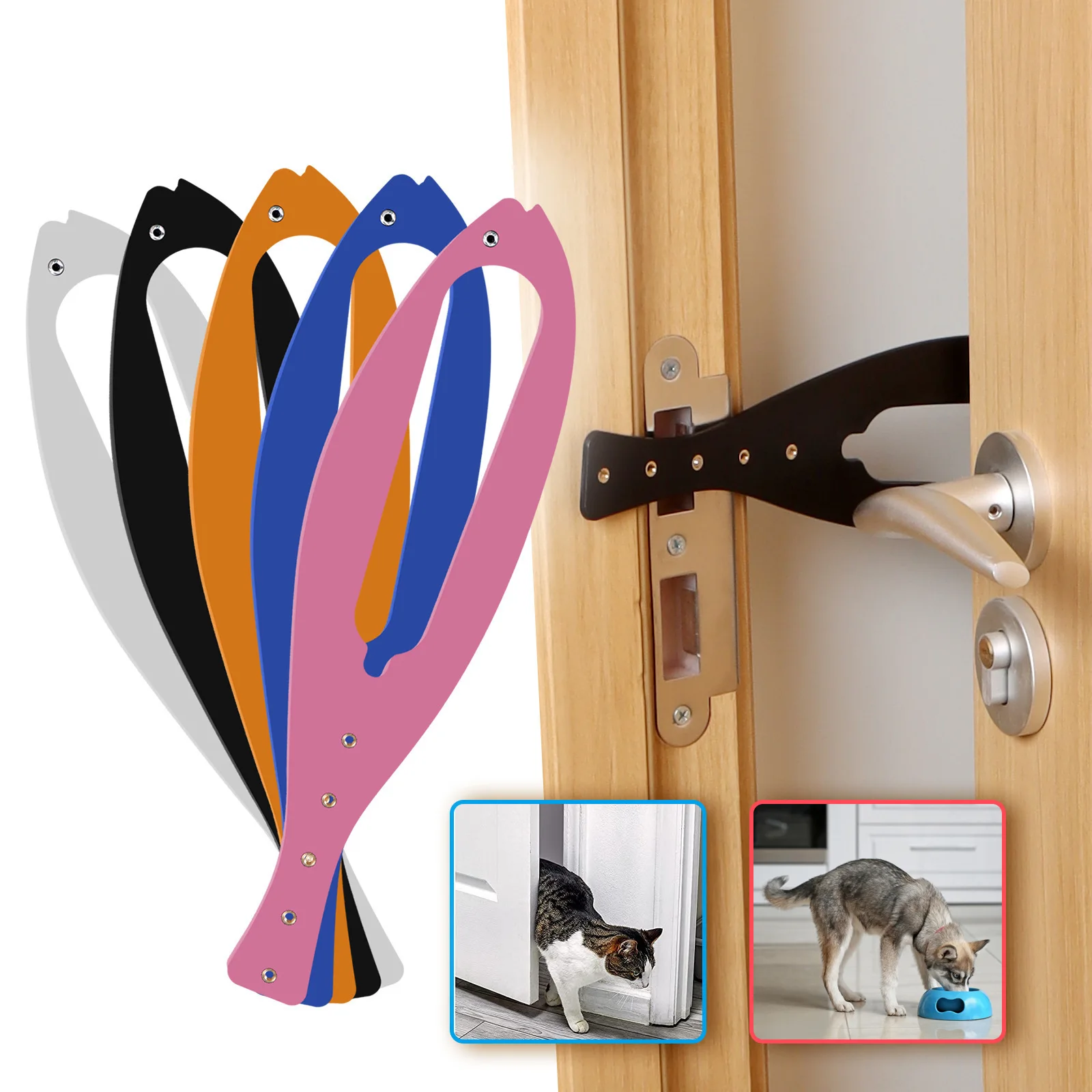 

Lockable Cat Door – Dog-Proof, No Drilling Needed, Elastic Seal for Security