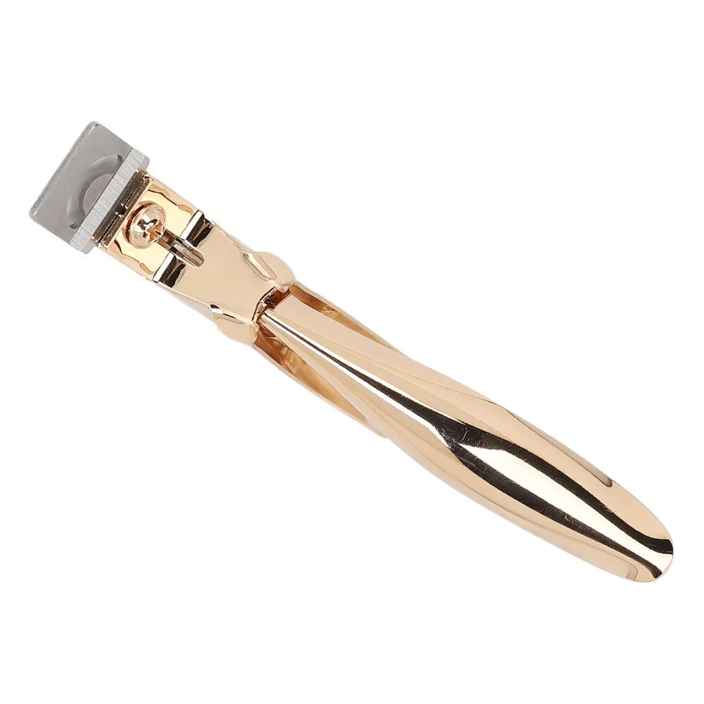 Stainless Steel Nail Tip Cutter Gold Color Straight Edge Fake Nail Trimmer Professional Clippers U Shape Design