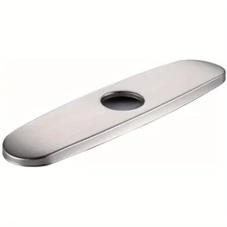 1pc Faucet Bottom Cover Base, Silver Faucet Cover, Oval Stainless Steel Hole Cover, Deck For Bathroom Or Kitchen Sink Faucet