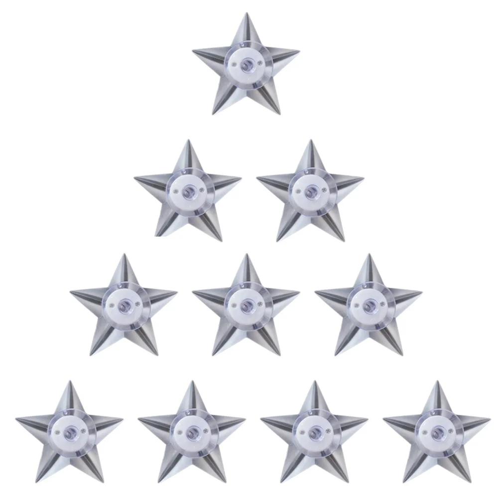 10 قطع LED ضوء الليل على شكل نجمة لغرفة النوم ديكور غرفة النوم على شكل نجمة مع مصاصة