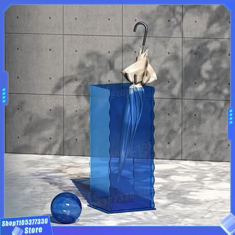 Luxury Transparent Acrylic Umbrella Stand Commercial Hotel Entrance Storage Rack Home Classroom Organizer Barrel Holder