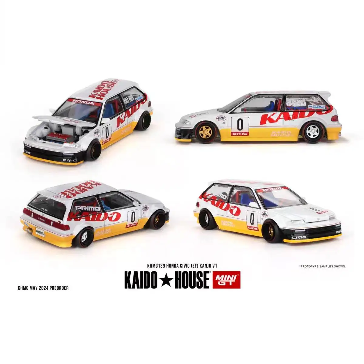 Kaido MINIGT 1:64 Honda Civic Honda KHMG139 alloy compression shaft miniature model, adult decoration, boy toy, birthday gift