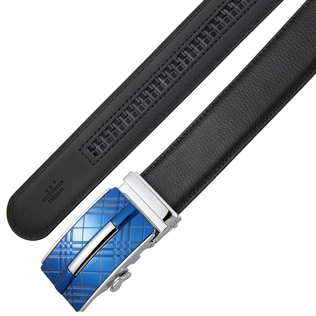 New Fashionable 3.5cm Width Automatic Buckle Belts For Men Genuine Cowskin Leather Male Belt Suit Pants Waist Belt Male B1548