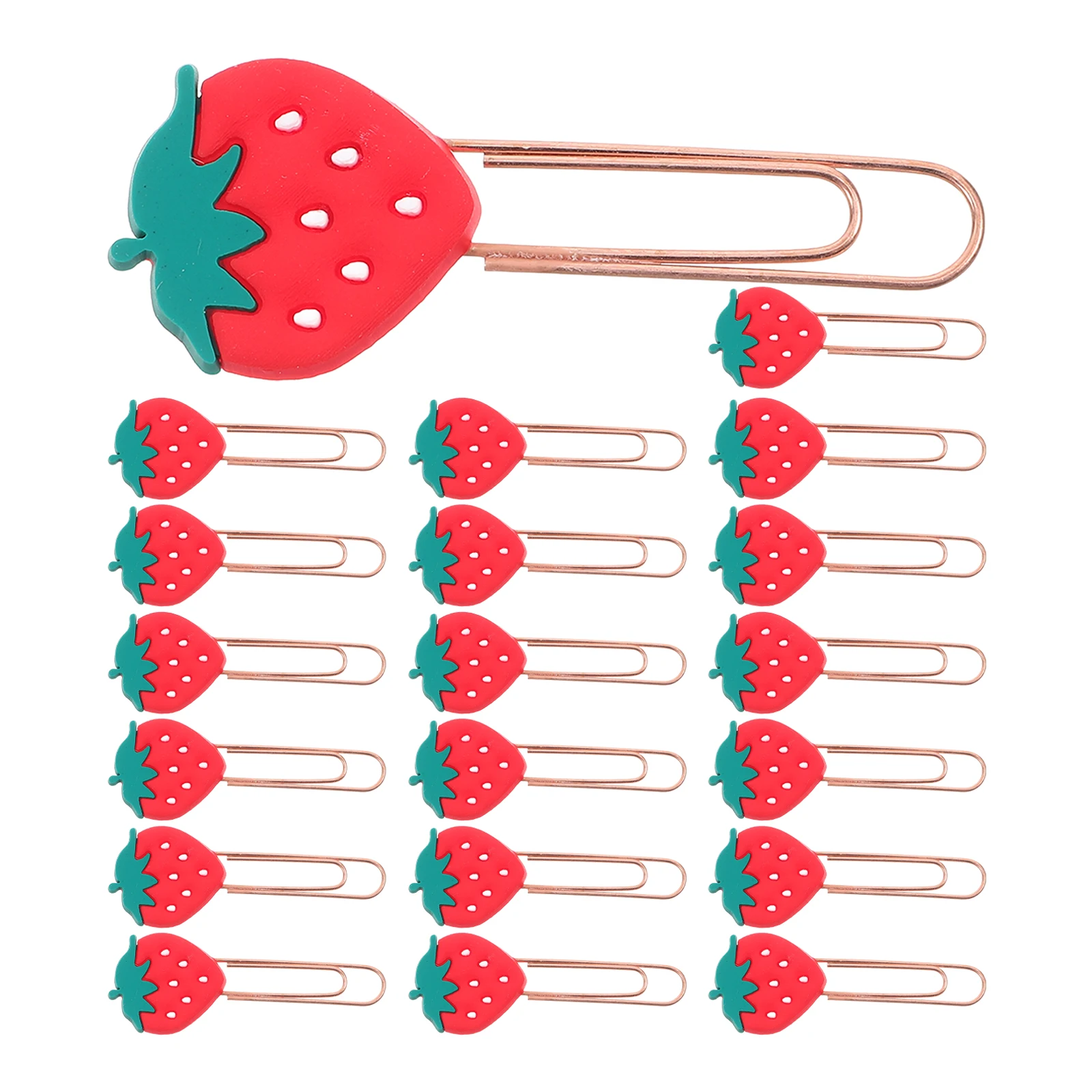 

20Pcs Strawberry Bookmarks Lovely Paper Clips Decorative Rainbow File Clips School Office Supplies paper clip paperclips office