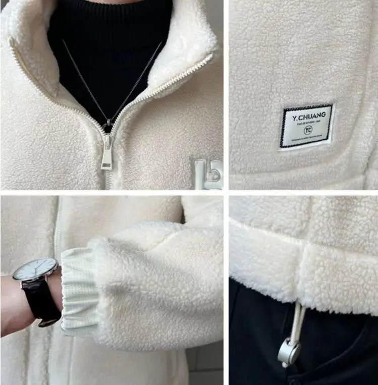 الخريف الشتاء الذكور معطف سترة للرجال بلون فضفاض دافئ موضة الشارع الشهير على غرار رجل سترة ملابس مجزوزة