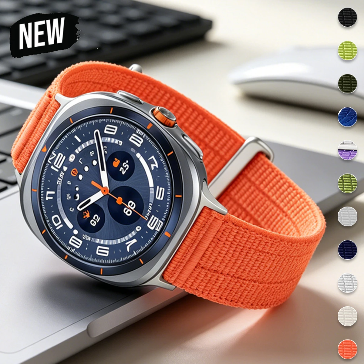 Sport Strap for Samsung Galaxy Watch Ultra 2025/7 47mm Mountain Pattern Elastic Nylon Band for Galaxy Ultra 2024 Accessories
