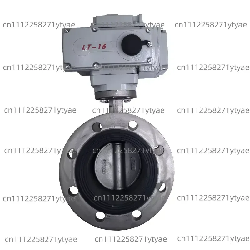 Electric Stainless Steel Flanged Butterfly Valve Switch Type 304 Electric Valve 220V Neutral Butterfly Valve