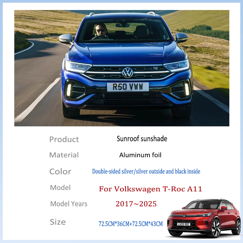 For Volkswagen T-Roc A11 2017~2025 2020 MK Auto Sunroof Sunshade Car Sun Shades CoverProtector Anti-UV Heat Isolate Accessories