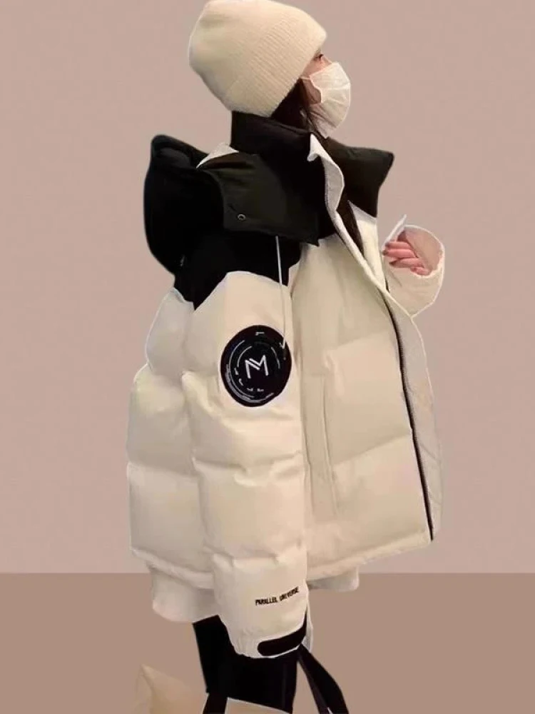 

Женская утепленная хлопковая куртка свободного кроя, теплая, повседневная, зимняя, новинка, корейская версия