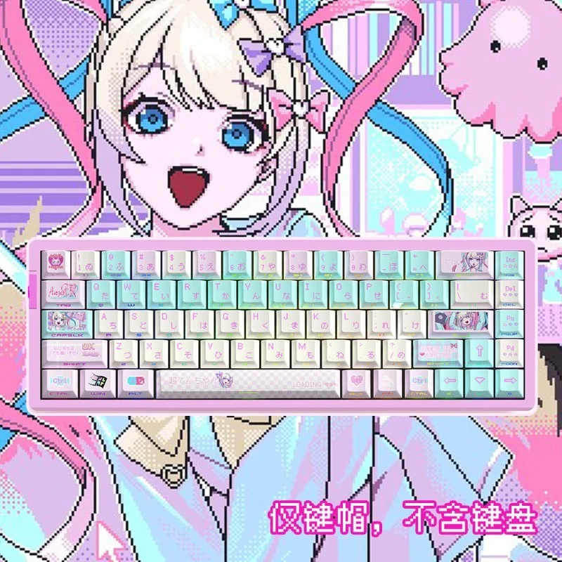 NEW NEEDY GIRL OVERDOSE Theme Anime Keycap Mechanical Keyboard PBT Customized Keycap PC Game Keyboard Accessories Gift Collect