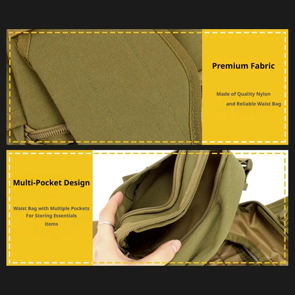 Oxford-Stoff Wasserdichte Herren-Gürteltasche Outdoor Taktische Tasche Verstellbare Taktische Gürteltasche für Jagd Camping Laufen Reiten – Detail 10