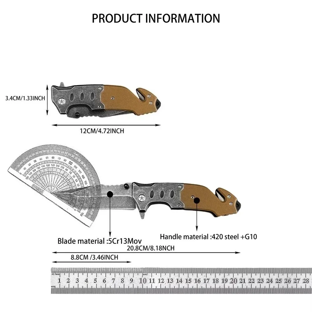F023 Flipper Assisted Folding Knife 5Cr13Mov Tanto Steel Blade 420 Steel + G10 Handle EDC Outdoor Camping Fishing Rescue Tool - view 6