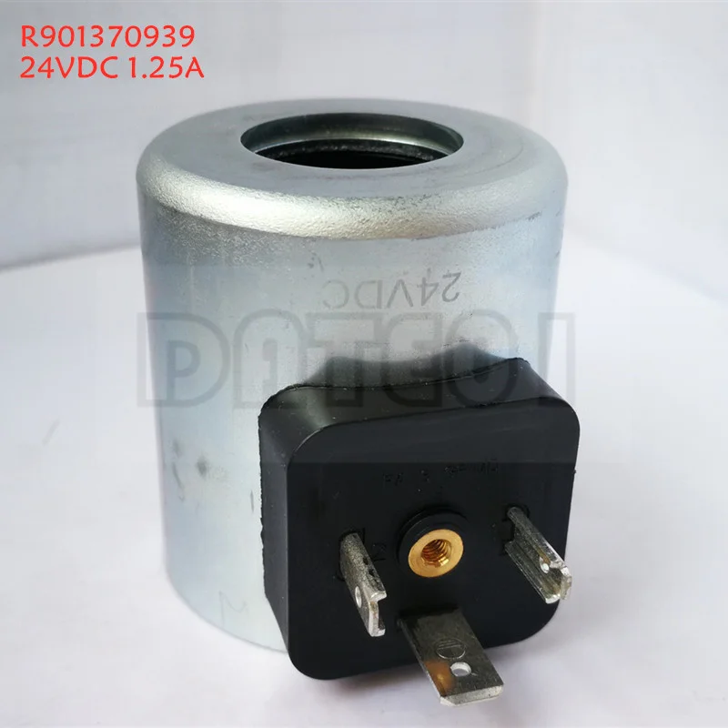 Bobina solenoide REXROTH R 901370939   24 V CC 1,25 A R 900221884   PA6GFMD 97083342    Diametro interno 23 mm Altezza 50 mm