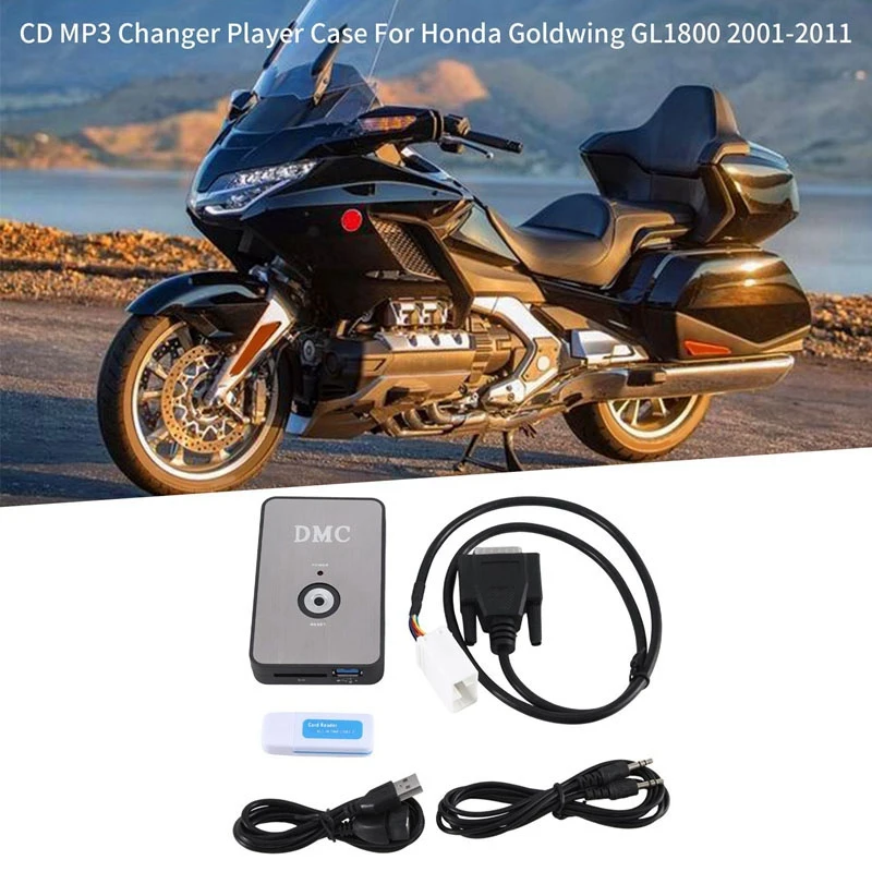 

Black Motorcycle Digital Music CD MP3 Changer Player Case Accessories For Honda Goldwing GL1800 2001-2011