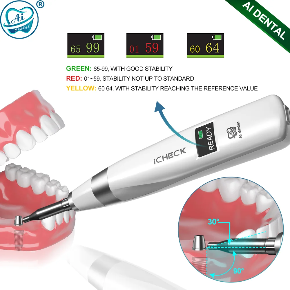 Dental Implant Stability Meter IST Test Measuring Device 0°~30° Upward Smart Tapping Strength 1.0N To 1.3N AI-Icheck