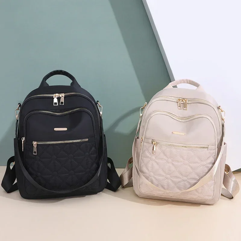 Hot Selling High-quality Zippered Nylon Urban Fashion Large Capacity Women\'s Backpack Minimalist Casual Style Student Backpack