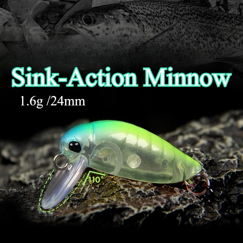 

Micro-Creature Diving Minnow 1.6g Lure Trout Whitebait Bait Hard Lure Wholesale