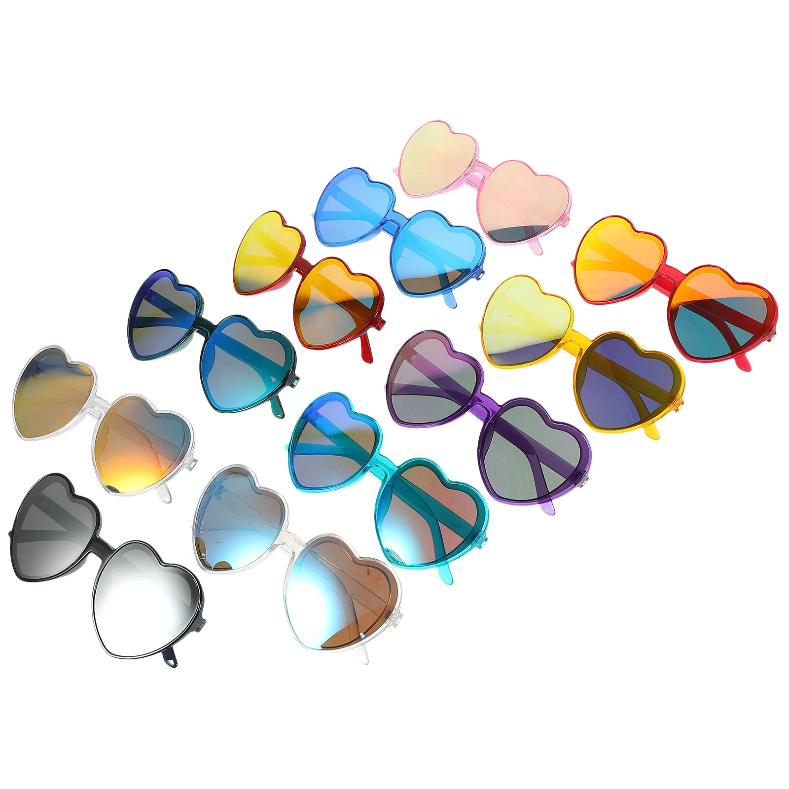 

11pcs Heart Sunglasses Props Funny Party Glasses Decoration For Festival Valentine Beach Photo Cool Accessories Disco Eyewear