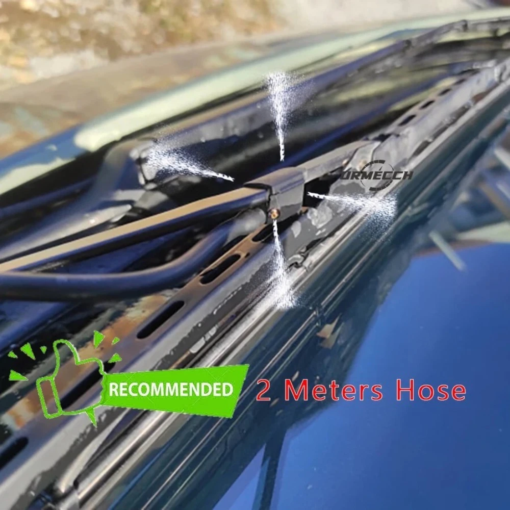 2 قطعة فوهة الممسحة العالمية ممسحة شفرة تركيب الزجاج الأمامي غسالة فوهة 2 متر خرطوم لمرسيدس العداء