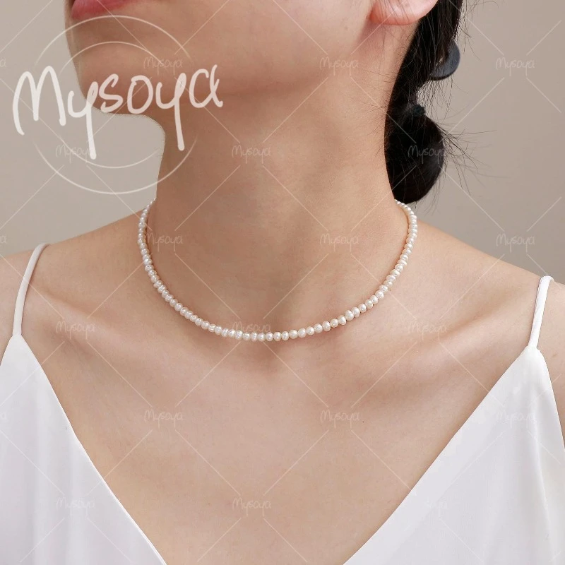 

Ожерелье из пресноводного жемчуга MYSOYA, белое, 3-4 мм, идеально подходит в качестве подарка на день рождения/годовщину/свадьбу/День матери A0426