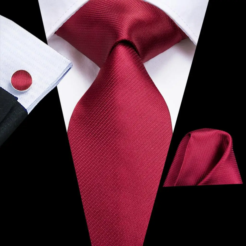 Hi-Tie para hombre, conjunto de corbata de boda de seda de Cachemira vino tinto Borgoña, diseño de moda, mancuerna de calidad, envío directo