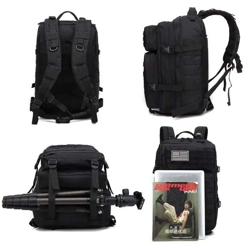 Imagem -06 - Tático Mochila dos Homens do Exército Militar Tático Grande Mochila 3p Edc Molle Esportes ao ar Livre Caça Caminhadas Bolsa de Acampamento 50l