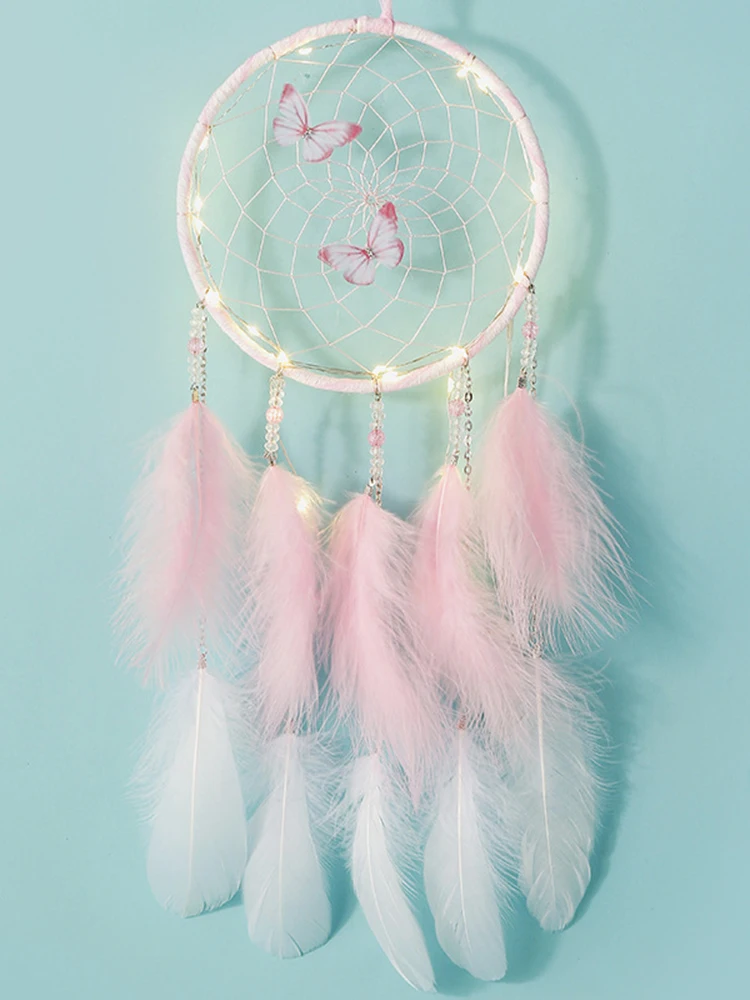 Dream Catcher Butterfly Wind Chimes Girls Room Pendant Bedroom Garden Outdoor Decorations Birthday Gift Creative Home Crafts