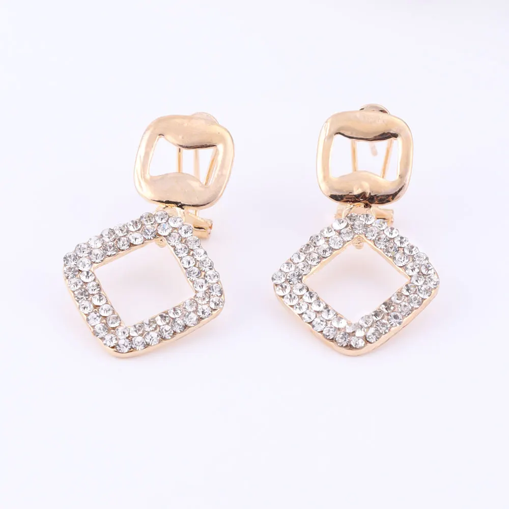 Wedding African Beads Jewelry Sets Collar Necklace Earrings Bracelet Fine Ring For Women Gold Color Party Accessories