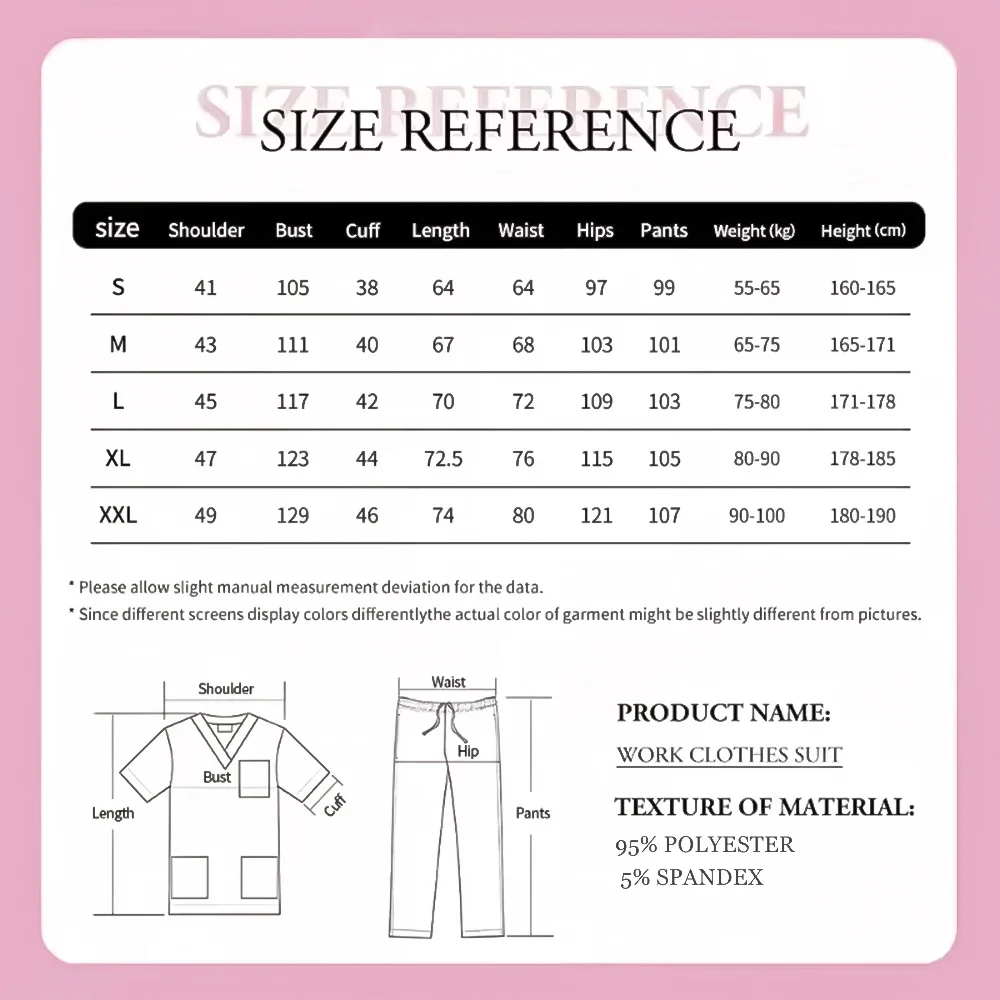 Набор медицинских скрабов, хирургическая униформа для красоты, больницы, женские топы, брюки, аксессуары для медсестер, спецодежда для домашних животных, одежда