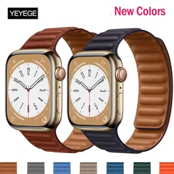 Leather Link For Apple Watch Band 46mm 42 45mm 41 44mm 40mm 49mm Original Magnetic Loop Bracelet iWatch Series 10 Ultra 2 Strap