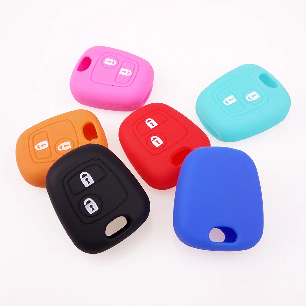 2 Button Silicone Key Cover For Citroen C1 C2 C3 C4 Xsara Picasso For Peugeot 106 107 206 207 307 Fortoyota Aygo Remote Case Fob