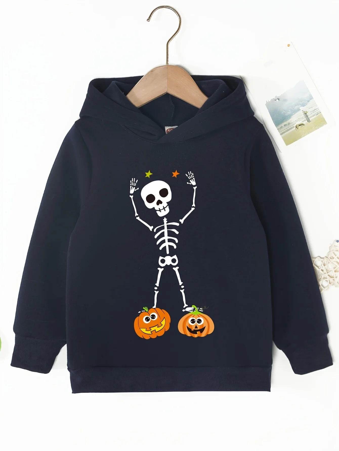 Print  Hoodie for Children Halloween Casual Pullover Long Slept Skeleton Sweatshirt Cartoon  Autumn Winter Boys Outdoor   Trend