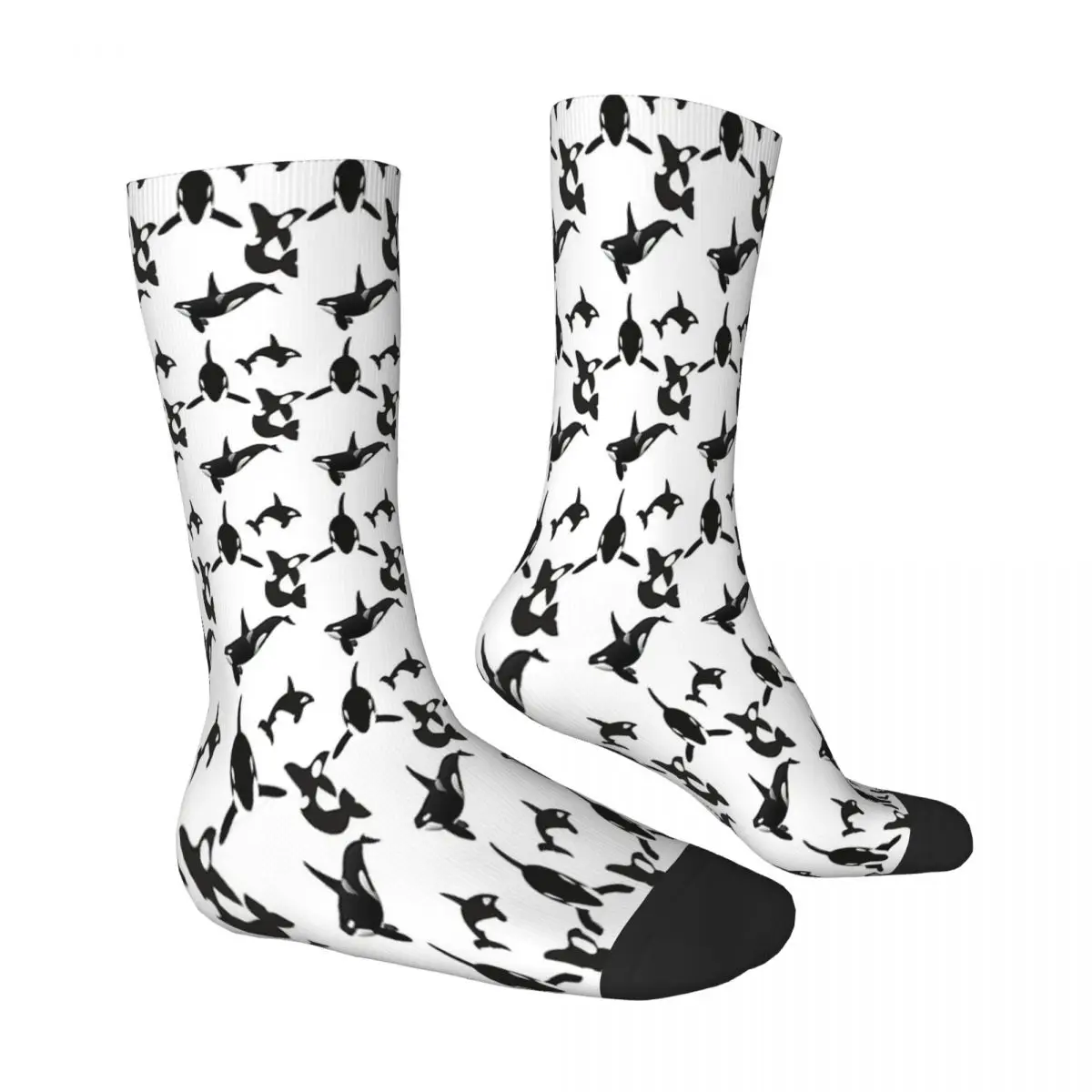 Meme White Orcinus Orca Whale Dolphin Socks Male Mens Women Winter Stockings Printed