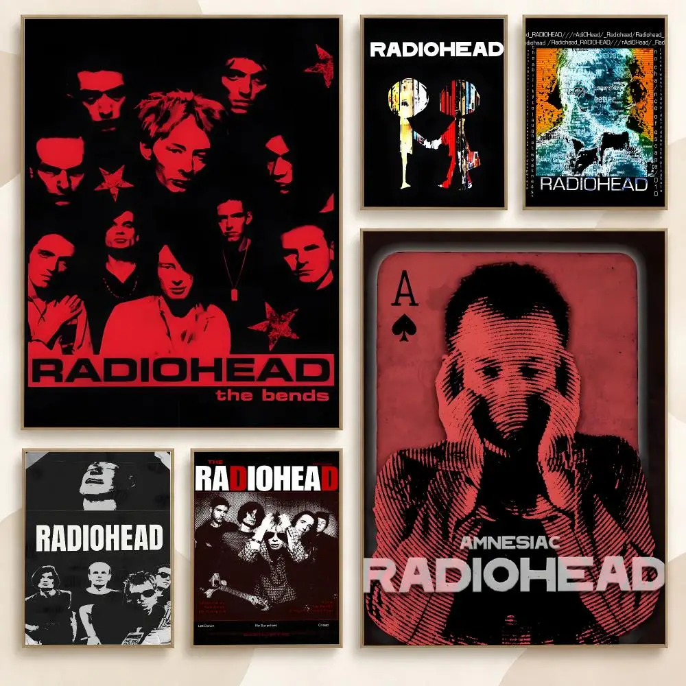Radiohead Rock Band Album 90s Retro Music Visual Series Poster Contemporary Wall Art Print for Bedroom & Living Room, Unframed