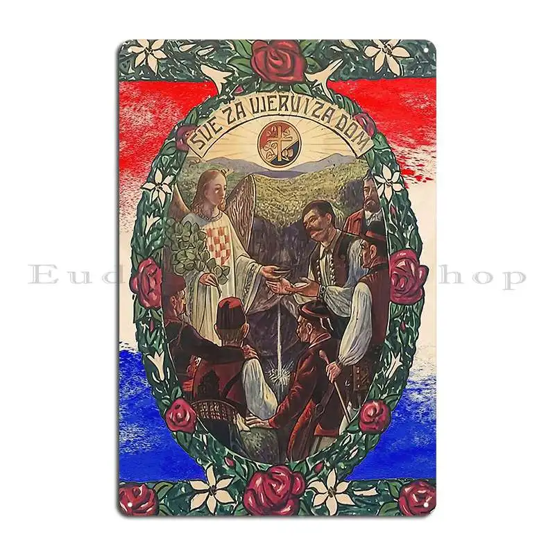 Croatia Croatian Hrvatska Kroatien Croats Vatreni Budi Ponosan Metal Plaque Poster Personalized Designing Tin Sign Poster