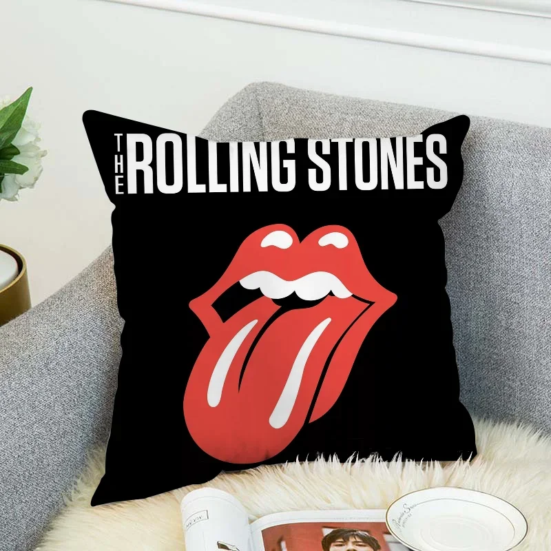 R-rolling Stones Decorative Cushion Covers for Bed Pillows Body Pillow Cover 40x40 Car Decoration Pillowcases 50x50 Pilow Cases