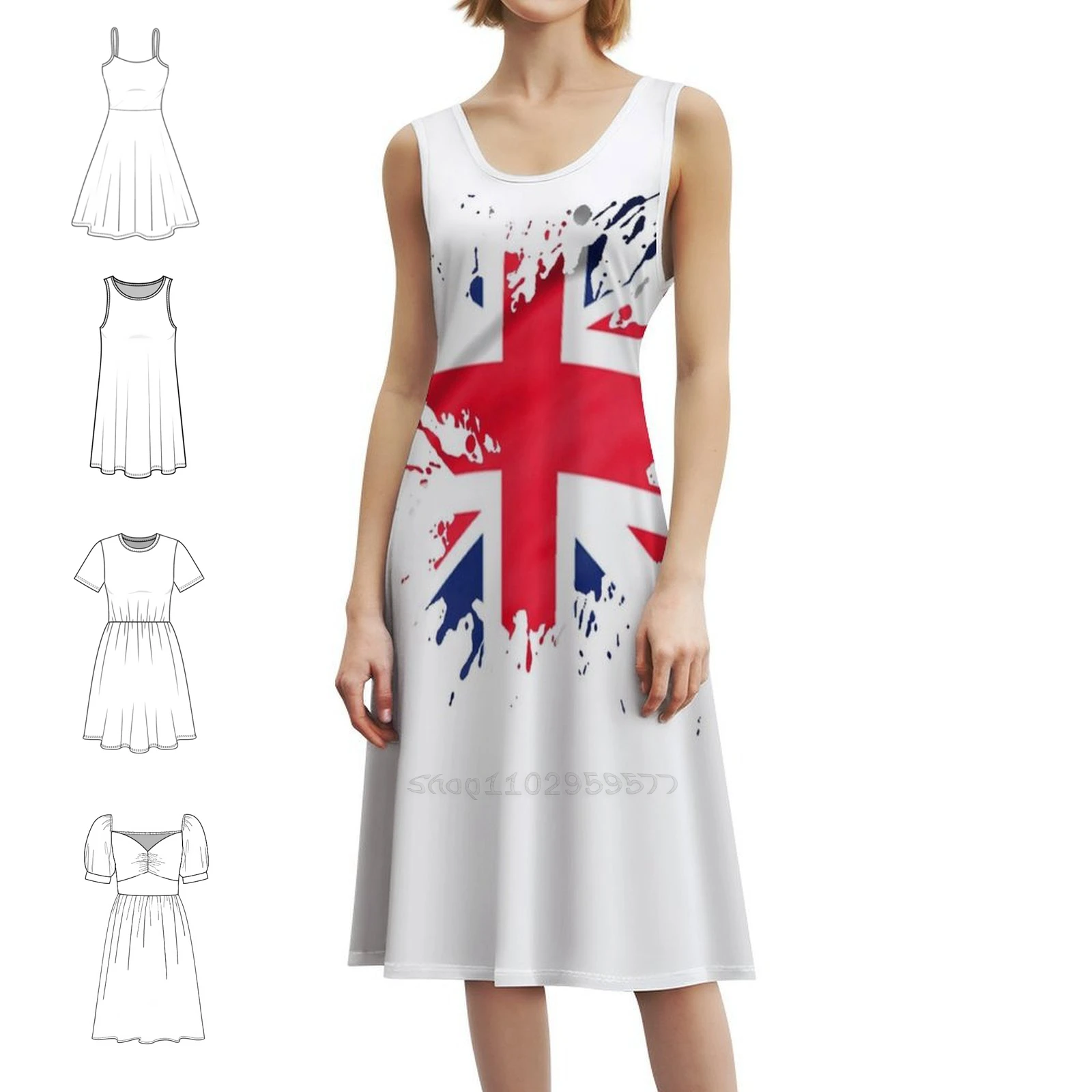 

British Flag / Union Flag / Uk Flag / Union Jack Women's Hip Hop Streetwear Dress Graphic Print Party Club Wear Union Flag
