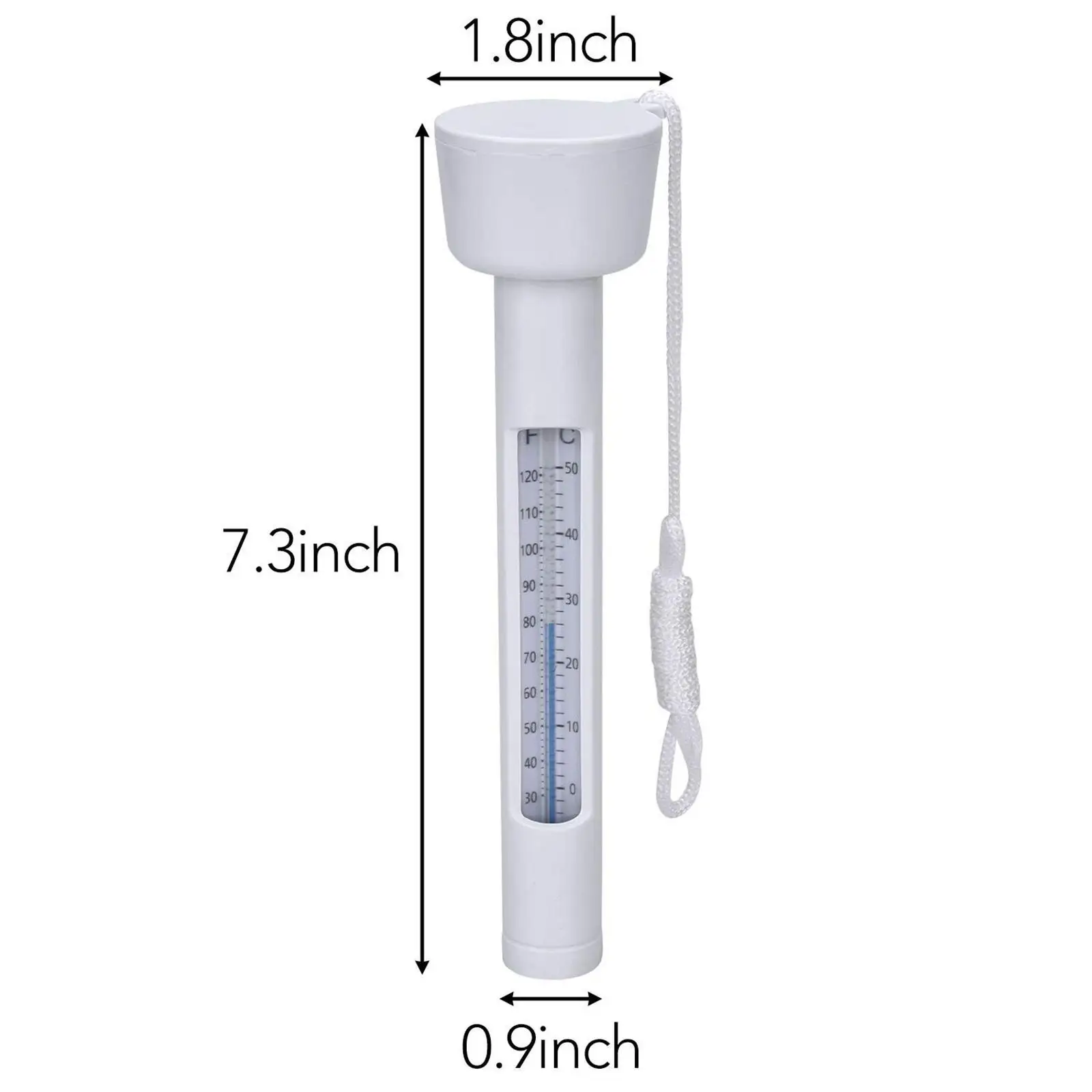 Floating Swimming Pool Thermometer Easy to Store Analog Water Temperature Meter Plastic Scale for Fish Pond and Spa Use
